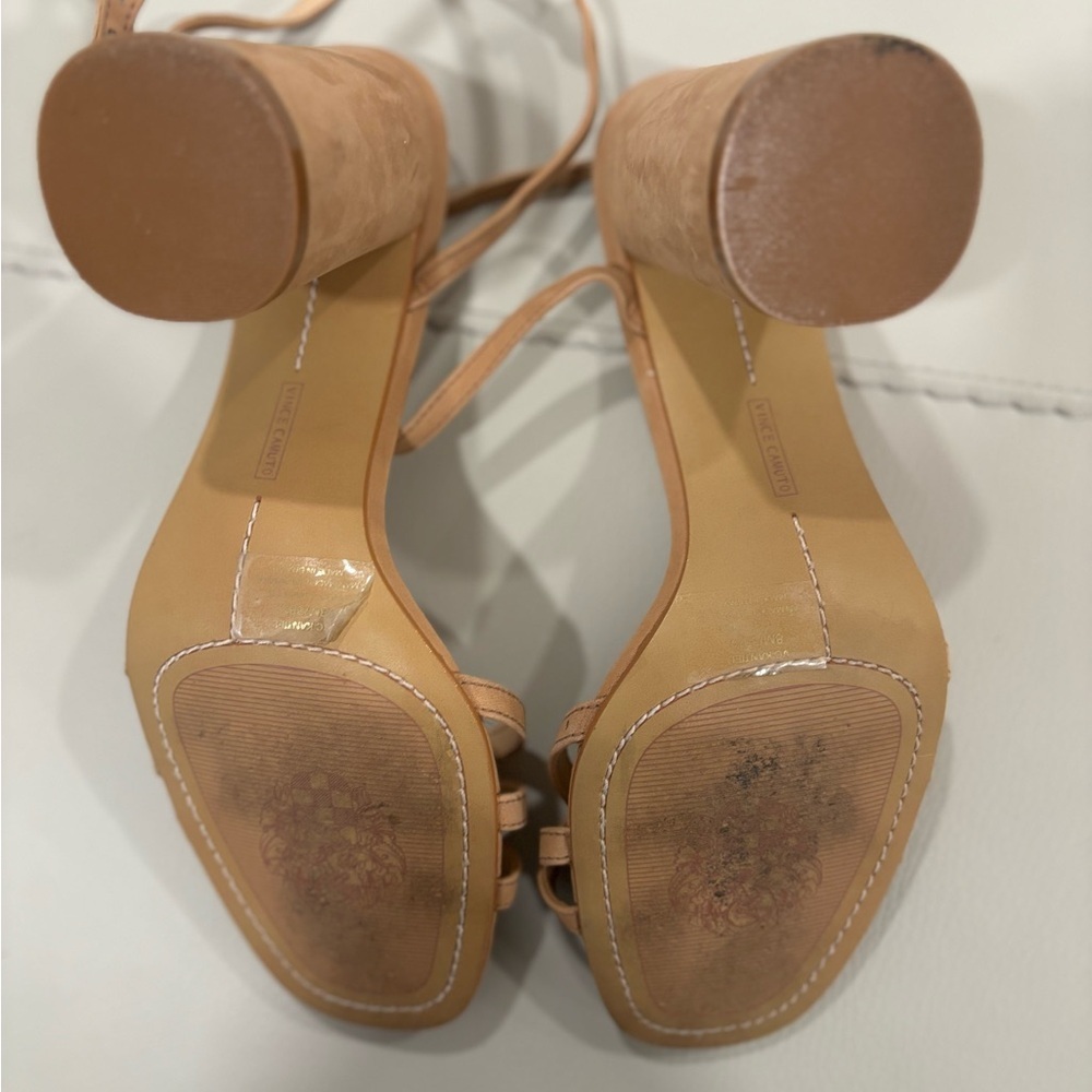 Women's Vince Camuto Kantiel High Heel Ankle Strap Sandal Pump Amendoa Nude - Picture 5 of 12